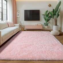 Living Room Rugs, Bedroom Rugs – Ultra Soft Plush Shag Rug, Fluffy Shaggy Carpet, Washable Area Rugs With Non-Slip Backing And 4 Grip Stickers, Cozy Kids Room Dorm Nursery Decor, Multiple Sizes 4x6 5x7 6x9 8x10 9x12, Baby Pink Rug ﻿ - 粉色 - 查看 4