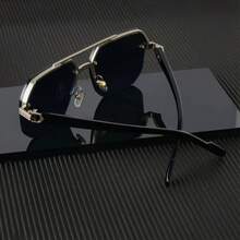 1 Piece Minimalist Men's High-End Plastic Frame Lightweight Durable Fashionable Stylish Versatile Daily Outdoor Fashion Accessory 2026 Mother's Day Best Mom Sentimental Heartfelt Unique Thank You Mom Surprise Gift For Mom Grandma Mum Mommy Perfect For Daily Holiday Outdoor Wear - 金框灰色 - 查看 4