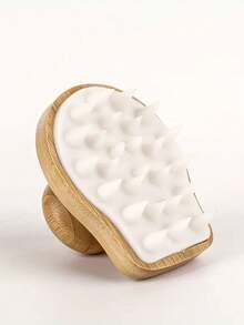 1/2 paquets Brosse à shampoing en bois de bambou, brosse de massage en silicone, brosse multifonctionnelle pour la maison, brosse de bain, brosse de nettoyage, brosse de massage en silicone Nanzhu