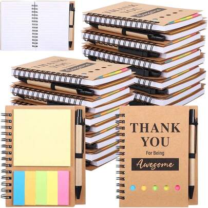 Bộ 10 cuốn sổ tay lò xo kèm bút - Quà tặng tri ân nhân viên, quà tặng tri ân giáo viên, sổ nhật ký kèm bút và giấy ghi chú, quà tặng cảm ơn nhân viên bán sỉ, thích hợp làm quà Giáng sinh cho nhân viên, đồng nghiệp, học sinh, giáo viên, phụ huynh.