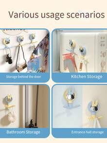 1 Piece Cute Hook, Entrance Key Small Hook, Bathroom Jewelry Headband Storage Hook, Kitchen Tools, Door Storage Hook, Home Kitchen, Bathroom Storage Hook - Multicolor - View 4