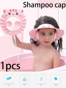 1pc/2pcs Random Style & Color Baby Shampoo Cap, EVA Soft Material Ear Protection Adjustable Infant Toddler Kids Bathing Shower Hair Washing Hat, Bathroom Accessories