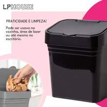2.8L Sink Trash Can With Lid – Organized And Hygienic Kitchen – Durable And Easy To Clean - Xám - Xem 3