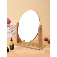 Oval Table Mirror With 360° Adjustment For Dressing Table, Portable Makeup Accessories And Decoration - Camel - View 4