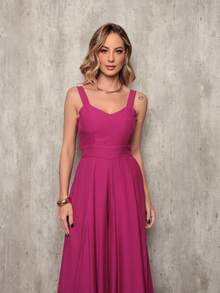 Loose Plain Jumpsuit In Pantaloon Tailoring With Zipper On The Back, Super Comfortable - Purple - View 4
