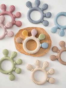 PopLittleOne 1 cái đồ chơi gặm nướu bằng silicone cho bé hình bàn tay hoạt hình, vòng gặm nướu họa tiết dễ thương, phụ kiện mềm cho trẻ sơ sinh - Nhiều màu - Xem 4