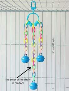 1 szt. akrylowa zabawka dzwonek dla papugi, zawieszka do klatki dla ptaków, zabawka dzwonek do gryzienia ptaków, uspokajająca zabawka dzwonek, dekoracyjna zawieszka do klatki dla ptaków, artykuły dla ptaków