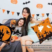 Juego de 4 Fundas de Almohada de Lino de Calabaza 18 x 18 Pulgadas - Multicolor - Ver 2