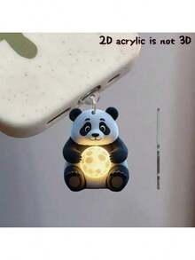 Acrylic Earphone Dust Plug - Tree/Jellyfish/Panda, Silicone Charging Port Dust Plug Protector For IPhone/Type-C Lightning