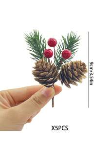 Christmas Floral Picks, Artificial Christmas Picks , Pine Cone Holly Berry Stems For Crafts, Artificial Christmas Picks And Sprays, Red Berry Branches Greenery For Christmas Home Decor, Garland, Wreath ,Christmas Decorations Room Decor