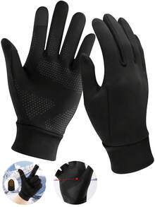 Găng tay mùa đông unisex, găng tay trượt tuyết có lớp lót giữ ấm, găng tay cảm ứng giữ ấm phù hợp cho chạy bộ, đạp xe, leo núi, lái xe, đi bộ, đánh máy, môi trường làm việc lạnh, thể thao, bóng đá, bắn súng, chơi game và nhiều hoạt động khác. - 1 cặp - Xem 8