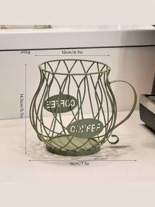 Un porte-capsules de café doré, panier de rangement pour capsules de café, étagère de rangement de collations et bonbons de luxe léger, panier de rangement pour capsules de café convenant aux comptoirs de bar, en métal, convenant aux cafés et hôtels domestiques, noir