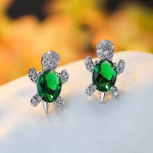 2pcs/16pcs Fashion Women Earrings - Cute Lightweight Luxury Synthetic Cubic Zirconia Turtle Design - Available In Various Colors - Suitable For Daily And Party Wear - Perfect Gift For Valentine's Day - Turtle - View 8