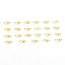 1 pieza Tobillera de acero inoxidable con cadena de cuentas de color dorado con diseño clásico y sencillo de doble corazón hueco para mujeres