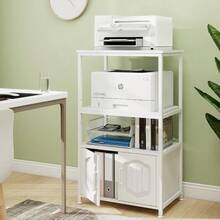 MX  Natwind 4 Tier Printer Stand With File Cabinet Vertical Filling Cabinet With Adjustable Open Shelves Decorative Wood Printer Shelf With Storage For Home Office White - trắng - Xem 4