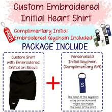 Custom Embroidered Initial Heart Hoodie Initial On Sleeve Hoodie Matching-20256688 - 黑色 - 查看 9