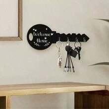 Bohemian Style Wooden Key Rack With Shelves And Hooks - Easy To Install, Space-Saving Wall-Mounted Organizer For Keys, Coats, Etc. - Suitable For Entrances, Kitchens, Offices, Key Racks
