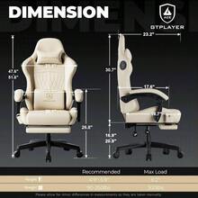 - PRO Music Gaming Chairs U2013 Built - In Speakers, App Support Control, Footrest Pocket, Gamer Chair Adults, Ivory