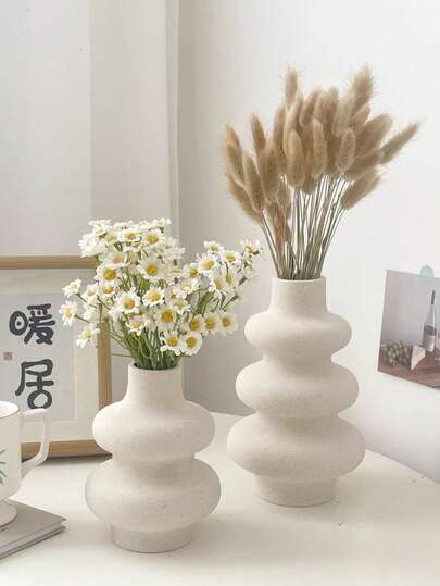 Piece Of Nordic Ins Circle Ceramic Vase Home ation, Creative Living Room TV Cabinet Porch Flower Arrangement ation Ornaments Glass view 3