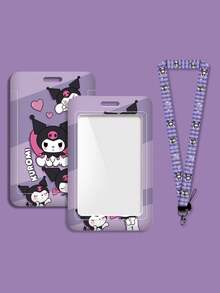 1pc Kulomi Cartoon Bus Pass Holder - Durable TPU Material, Protects ID Cards And Metro Cards