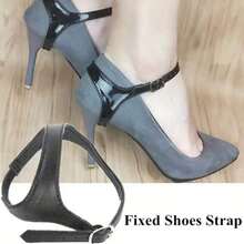 2-Pack Adjustable Silicone High Heel Straps - Women's Fashion Shoes Anti-Slip Ankle Straps, Comfortable Soft Elastic Design, Easy Installation, Prevents Accidental Slipping, Enhances Stability, Durable Material, Fashionable Style - 黑色 - 查看 7