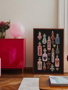 1pc Witchy Potion Bottle Wall Art Esoteric Occult Poster Gothic Dark Academia Decor Surreal Canvas Print Pink Magic Art Alternative Maximalist Painting Picture Home Decor, Mystical Moon Goddess Wall Art Poster Occult Celestial Crow Decor Surreal Canvas Print Preppy Pink Aesthetic Folk Magic Wall Art