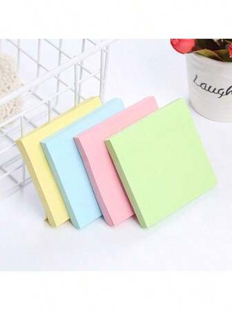 4 Pads Pastel-Colored Sticky Notes 7.5 X 7.5 Cm (3x3 Inches), Morandi Colors Self-Stick Pads, Easy To Post For Home, Office, Notebook, 50 Sheets Per Pad