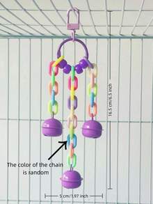 1 szt. akrylowa zabawka dzwonek dla papugi, zawieszka do klatki dla ptaków, zabawka dzwonek do gryzienia ptaków, uspokajająca zabawka dzwonek, dekoracyjna zawieszka do klatki dla ptaków, artykuły dla ptaków