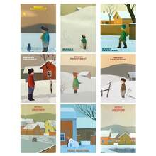 24 buc cărți poștale vintage de Crăciun, fotografii minimaliste cu scene de Crăciun înzăpezite, felicitări retro de Crăciun, nunți, zile de naștere - decorațiuni nostalgice de sărbători