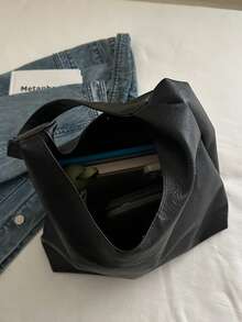 Bolso de mano de mujer de moda vintage, de gran capacidad y cuero suave, set de 2 piezas de bolso de hombro de cuero PU, adecuado para uso diario, ir a la oficina, estilo universitario, estudiante universitario