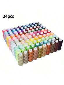 24 Colors Sewing Thread + 1 Pack Needles + Needle Threader + Thimble Set. Durable And Easy To Use, Perfect For Hand Sewing, Machine And DIY Crafts, Great For Sewing Enthusiasts And Beginners, Vibrant Colors For Creative Projects, High-Quality Thread To Enhance Your Sewing Experience. [Random Colors] [Random Tools] - Multicolor - View 9