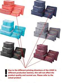 6/7/8/9pcs Travel Packing Cubes, Luggage Organizer Bags, Laundry Bag, Shoe Bag, Multi-Function Compression Packing Cubes, Lightweight Travel Luggage Organizer, Washable Nylon Material, Suitable For Students, Teachers, Travelers