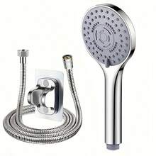 Set de cap de duș portabil cu montare pe perete, orificiu mare de ieșire, potrivit pentru baia de familie, cu pulverizator de ploaie și funcție de presurizare - Cap de duș reglabil, Cap de duș portabil, Cap de duș de înaltă presiune, Lampă de duș, Plastic durabil, Ușor de instalat