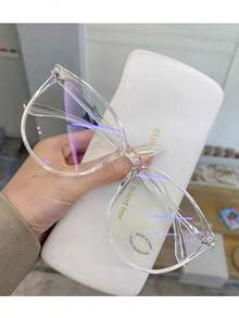 1/2/4件套女士眼镜防止视觉疲劳看电脑看电视玩游戏看手机透明镜片护眼时尚百搭眼镜 - 彩色 - 查看 7