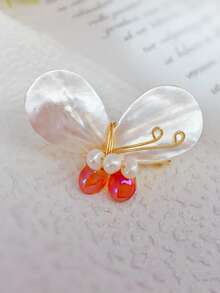 1 pièce Broche de perle, convenant pour le port quotidien des femmes, les fêtes, élégante, vintage, chic, minimaliste, , polyvalente, personnalisée, affinante, généreuse