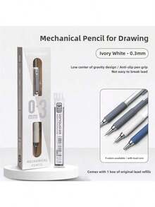 1pc Soft Grip Automatic Mechanical Pencil, 0.3mm/0.5mm/0.7mm/0.9mm Options, For Drawing, Sketching, Art Students, Graphic Design, High-Quality Retractable Pencil With Lead Refill