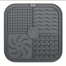 1/2 piezas Alfombrilla cuadrada para lamer para perros, tazón de alimentación lenta de silicona con ventosa, almohadilla de entrenamiento para perros