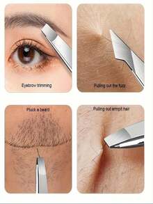 4Pcs Precision Tweezers Set For Eyebrows, Professional Stainless Steel Tweezers For Eyebrows - Great Precision For Facial Hair, Splinter And Ingrown Hair Removal Eyebrow Trimmers Hair Removal, Face Hair Removal, Hair Trimmer, Hair Trimmer, Barber Supplies, Haircut, Bag, Organizer, Storage, Hair Accessories
