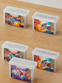 6pcs (1 Large Box + 5 Small Boxes) U-Shaped Card Organizer Boxes: 5 Compartments, White, PP Material, Suitable For Cards, Postcards, Etc. - Transparent Dust-Proof Lid Storage & Display Box, Desk Organizer, Suitable For School, Office Staff And Students, Great For Halloween And Christmas - Multicolor - View 16