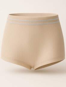 Kit 5 Ribbed Boxer Briefs Polyamide Comfort Lingerie Fashion Women's Underwear - 彩色 - 查看 5