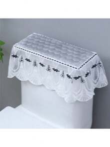 马桶水箱盖 - 装饰布，全包裹设计，提升浴室美观度，1 件