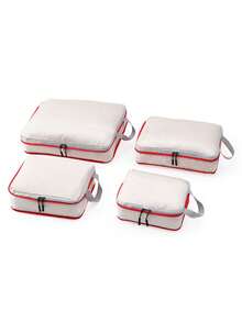 4 قطع مكعبات تعبئة للسفر، منظمات أمتعة ضاغطة، حقائب تخزين رقمية ومستحضرات تجميل، مناسبة لحقائب الملابس والأحذية، حقيبة سفر، حقيبة يد، حقيبة أمتعة للسفر والأعمال والعطلات، سعة كبيرة، محمولة متعددة الوظائف، حقيبة سفر متنوعة الاستخدام