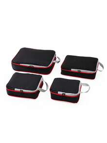 4 قطع مكعبات تعبئة للسفر، منظمات أمتعة ضاغطة، حقائب تخزين رقمية ومستحضرات تجميل، مناسبة لحقائب الملابس والأحذية، حقيبة سفر، حقيبة يد، حقيبة أمتعة للسفر والأعمال والعطلات، سعة كبيرة، محمولة متعددة الوظائف، حقيبة سفر متنوعة الاستخدام