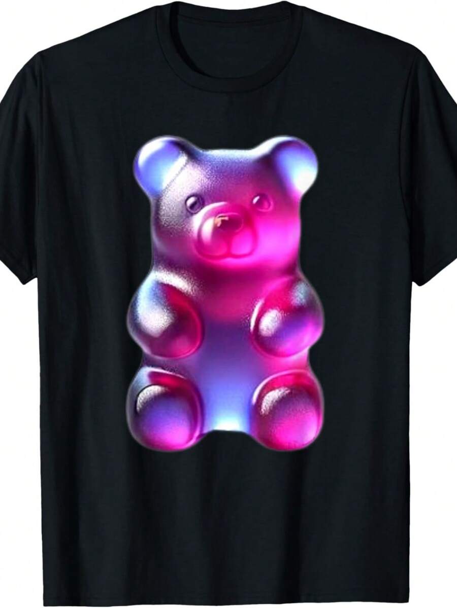 Indigo Purple Gummy Bear T-Shirt - 黑色5 - 查看 1