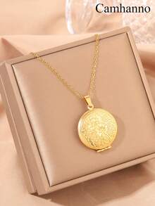 Camhanno Dây chuyền mặt dây chuyền khắc họa tiết hoa bằng thép không gỉ thời trang tinh tế dành cho hẹn hò, tiệc tùng và đi làm hàng ngày, một món quà hoàn hảo để lưu giữ những kỷ niệm quý giá - Nhiều màu - Xem 2