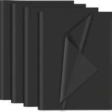 200/100/50 Sheets 20"X14" Black Tissue Paper Bulk For Gift Bags Wrapping Paper For DIY Crafts Birthday Halloween Festival Holidays Decorative