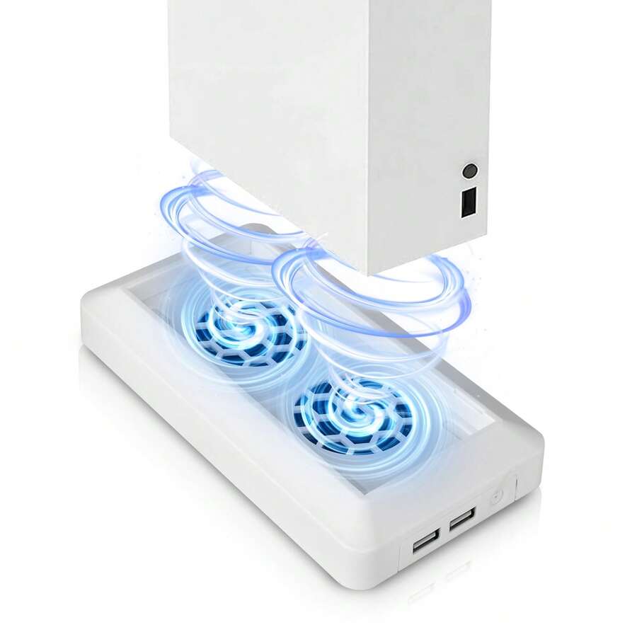 Soporte vertical con ventilador de refrigeración apto para la consola  Series S, estación de refrigeración con 2 ventiladores de alta velocidad con cancelación de ruido, 2 puertos USB para carga y sincronización de datos. - Blanco - Ver 1