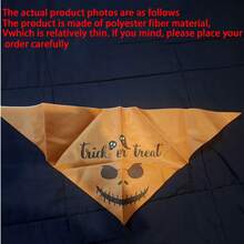 Halloween Pet Bandana, Ghost Candy Pumpkin Triangle Scarf, Suitable For Small Dogs And Cats, For Halloween, Day Of The Dead Holiday Party Decor, Made Of Thin Polyester Fabric