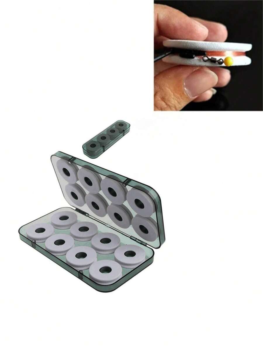 Juego de 8/16 piezas: Estuche de almacenamiento de carrete de espuma, tablero para enrollar línea, caja de aparejos de pesca, ganchos, cebos y accesorios de pesca - Diseño de caja de aparejos de pesca translúcida - Blanco - Ver 1