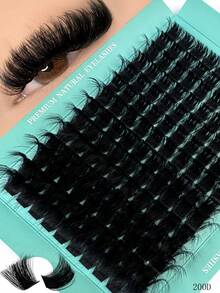 200pcs/180pcs/160pcs/140pcs/120pcs Faux Mink Eyelashes 200D/160D/120D/100D/80D/60D 8D Luxurious Fluffy DIY Cluster Lashes - 12-20mm Mixed Length Eyelash Extension 0.07mm Russian D Curl Thick & Reusable Dramatic Lashes, Easy For Beginners - D - 查看 11